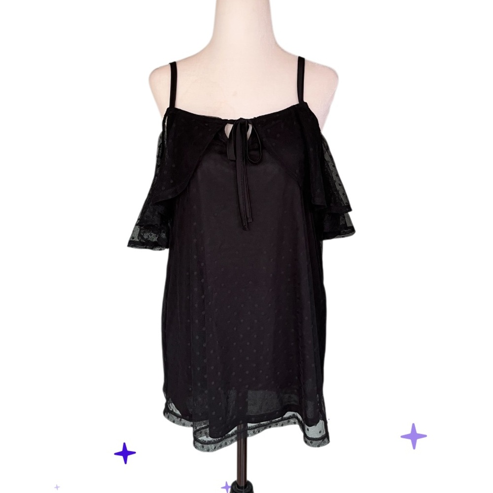 🌟3/$25 🌟Lilly Morgan Elegant Black Off-Shoulder Chemise